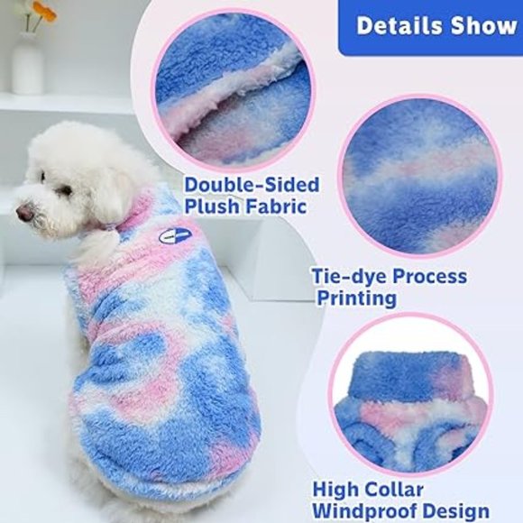 Dog Sweaters/Sweatshirts- Tie Dye- Premium Dog/Puppy Jacket Coat- SM -MED- LRG - Picture 12 of 13